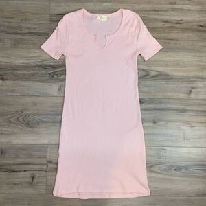 RD Style Pink Ribbed T-Shirt Dress | Size L | Summer Staple